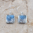 Boucles d'oreilles carrées argent et pierre Jaspe K2