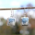 Boucles d'oreilles carrées argent et pierre Jaspe K2