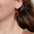 Grandes boucles rondes argent et pierre Cornaline