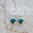 Petites boucles d'oreilles rondes Malachite et argent Petites boucles d'oreilles rondes Malachite et argent