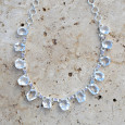 Collier souple en argent et 13 pierres en Cristal de roche