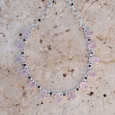 Collier souple en argent et 13 pierres en Quartz rose Collier souple en argent et 13 pierres en Quartz rose