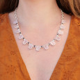 Collier souple en argent et 13 pierres en Quartz rose Collier souple en argent et 13 pierres en Quartz rose