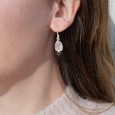 Boucles d'oreilles argent pierre Quartz rose
