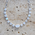 Collier souple en argent et 15 pierres griffées Pierre de lune