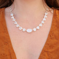 Collier souple en argent et 15 pierres griffées Pierre de lune