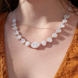 Collier souple en argent et 15 pierres griffées Pierre de lune