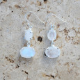 Boucles d'oreilles argent 2 pierres griffées Pierre de lune
