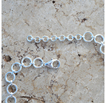 Collier plastron argent 30 pierres Cinabre Grenat et Pierre de lune