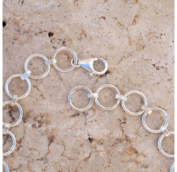 Collier plastron argent 64 pierres Labradorite et Topaze bleue
