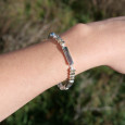 Bracelet en argent et pierres rectangulaires et ovales Labradorite
