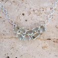 Collier souple en argent martelé et 8 pierres Prasiolite Collier souple en argent martelé et 8 pierres Prasiolite