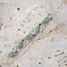 Bracelet argent et 25 pierres Atlantisite Améthyste Prasiolite Péridot