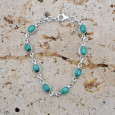 Bracelet argent 8 pierres ovales en Malachite Bracelet argent 8 pierres ovales en Malachite