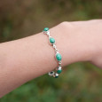 Bracelet argent 8 pierres ovales en Malachite Bracelet argent 8 pierres ovales en Malachite