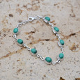 Bracelet argent 8 pierres ovales en Malachite Bracelet argent 8 pierres ovales en Malachite