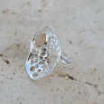 Grande bague corolle en argent et pierre Quartz rutile T58 Grande bague corolle en argent et pierre Quartz rutile T58