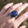 Bague massive reptile argent et pierre Labradorite T52/54/56/58/60