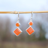 Boucles en argent et 2 pierres facettées en Cornaline