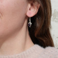Petites boucles argent ciselé et pierre ovale Améthyste Petites boucles argent ciselé et pierre ovale Améthyste