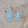 Petites boucles 4 pierres en Calcédoine griffées et argent