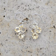 Petites boucles 4 pierres en Citrine griffées et argent