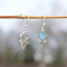 Petites boucles en argent et 4 pierres facettées en Labradorite
