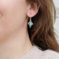 Petites boucles argent pointe ciselé et pierre Labradorite
