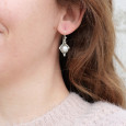 Petites boucles argent pointe ciselé et Perle de culture