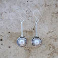 Longues boucles en argent et Perle de culture ronde
