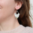 Boucles d'oreilles argent pointes et pierre Péridot