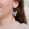Boucles d'oreilles argent pointes et Pierre de lune