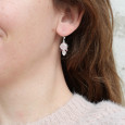 Petites boucles en argent et 4 pierres facettées en Quartz rose