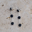 Longues boucles argent et 3 pierres Onyx noir