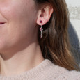 Longues boucles argent et 3 pierres Grenat