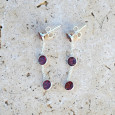 Longues boucles argent et 3 pierres Grenat