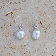 Petites boucles d'oreilles ovales Perle et argent Petites boucles d'oreilles ovales Perle et argent