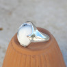 Bague haute pierre griffée en Agate dendrite bombée T57