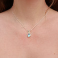 Petit pendentif ovale pierre Topaze bleue et argent