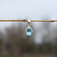 Petit pendentif ovale pierre Topaze bleue et argent