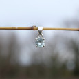 Petit pendentif rond en argent et pierre Topaze bleue facettée