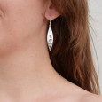 Boucles d'oreilles navette argent et 4 pierres en Topaze bleue