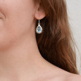 Boucles d'oreilles argent pierre facettée en Topaze bleue