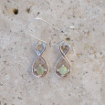 Petites boucles infini en argent et Opale d'Ethiopie Petites boucles infini en argent et Opale d'Ethiopie
