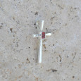 Petit pendentif croix fine argent pierre Grenat Petit pendentif croix fine argent pierre Grenat