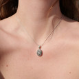 Petit pendentif argent pierre en Astrophylitte blanche Petit pendentif argent pierre en Astrophylitte blanche