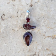 Pendentif en argent et 3 pierres naturelles Grenat Pendentif en argent et 3 pierres naturelles Grenat