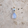 Pendentif goutte en Opale d'Ethiopie et argent