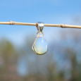 Pendentif goutte en Opale d'Ethiopie et argent