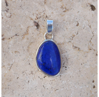 Pendentif pierre Lapis lazuli asymétrique et argent